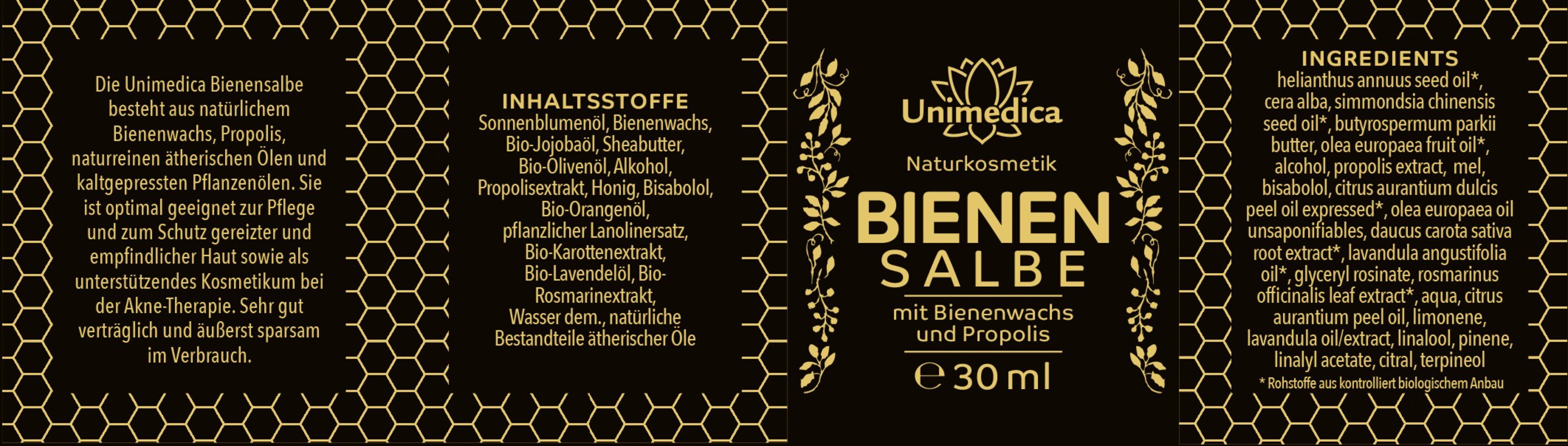 2er-Sparset: Bienensalbe - mit Bienenwachs und Propolis - 2 x 30 ml - von Unimedica