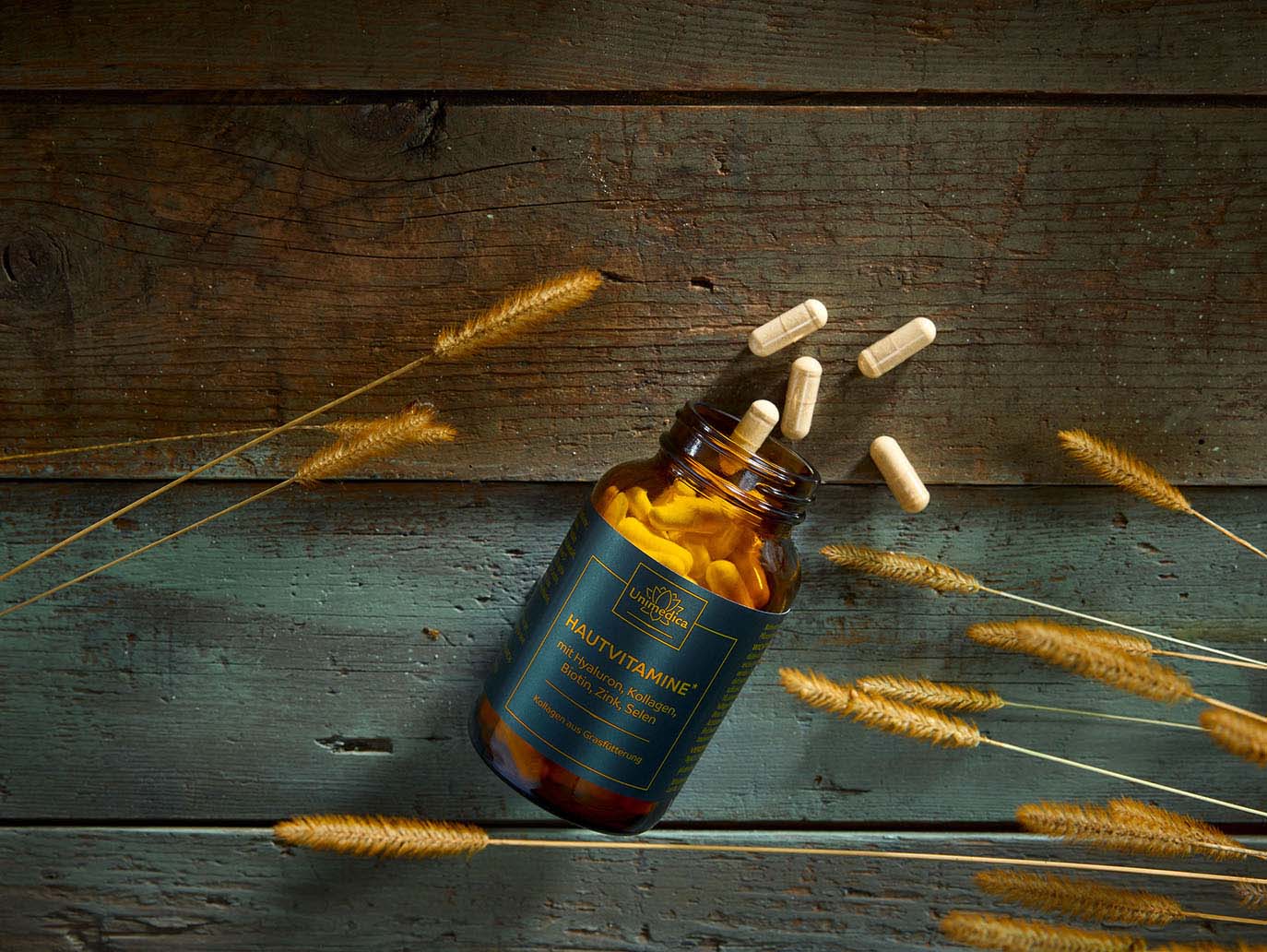 Skin Vitamins  with collagen from grass-fed cattle  90 capsules  from Unimedica