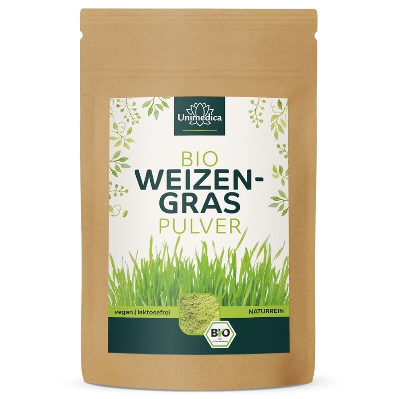 Organic Wheatgrass Powder  from Germany - 100 % all-natural - 500 g - from Unimedica