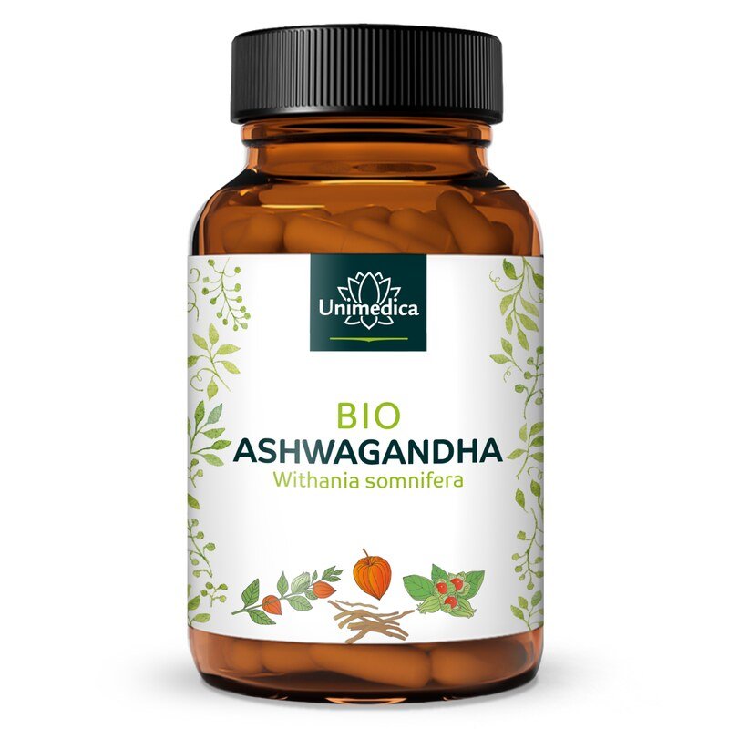 Organic Ashwagandha - 1800 mg per daily dose (3 capsules) - high-dose - 180 capsules - from Unimedica